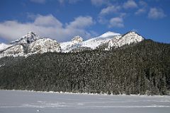 16 Mount Whyte, Big Beehive, Mount Niblock and Mount St Piran and Frozen Lake Louise Morning